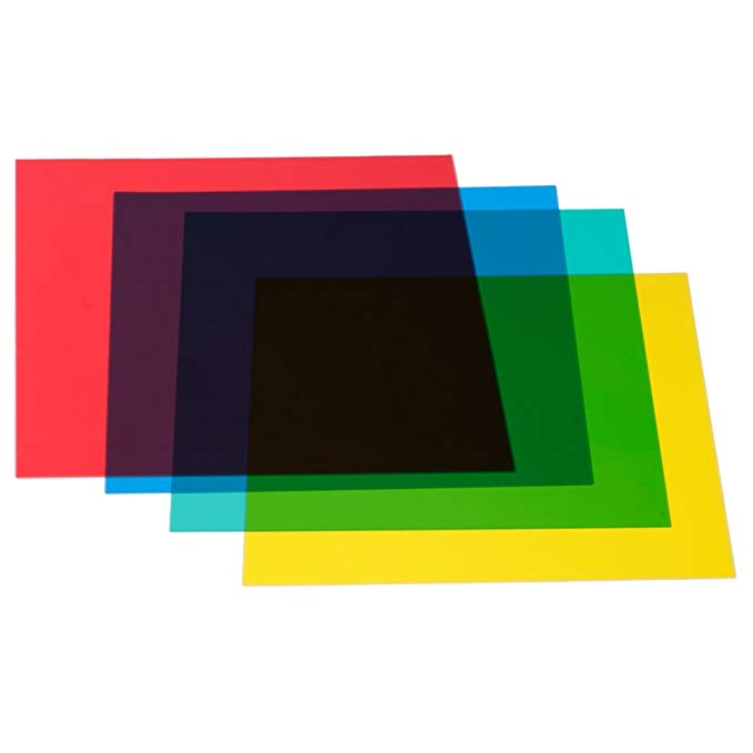 Neewer 12"x 12"/30 x 30cm Color Correction Gels Set 4-Color Gel Filter Film Gel Sheet for Video Light Studio Flash Strobe