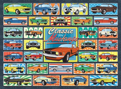 Ford Mustang Jigsaw Puzzle - 1000 Piece - Classic Mustang Puzzle Unique Gift for Mustang Enthusiast - Officially Licensed by Ford - Made in the USA Limited stock