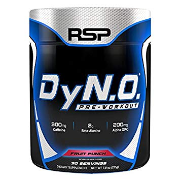 RSP Nutrition DyNO - Pre-Workout with Beta Alanine, Arginine and Alpha GPC for Energy, Power, Pump, Focus, All-Natural Colors & Flavors, Fruit Punch, 30 Servings