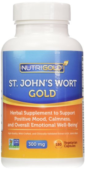 Nutrigold St Johns Wort Gold European Pharma Grade Clinically-proven 300 mg 180 veg capsules