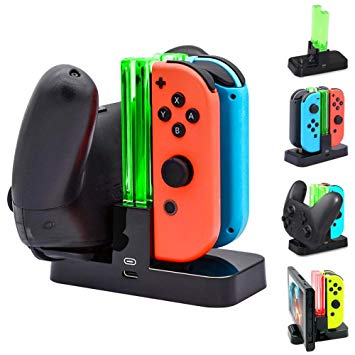 OG Charging Dock Stand for Nintendo Switch Pro Controllers and Joy-Con Controllers,Charger Station with LED Indication and USB Type-C Charging Cable