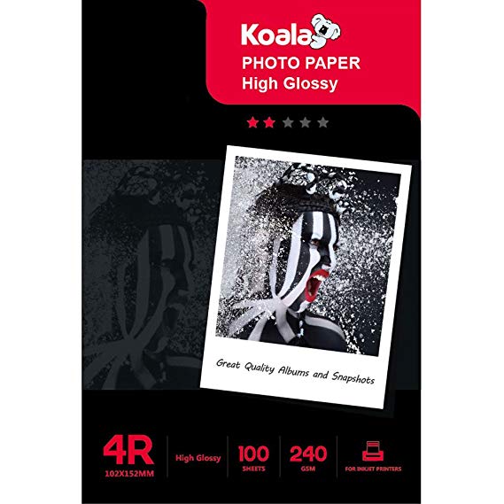 KOALA Inkjet Photo Paper 6x4 Glossy 100 Sheets 240 GSM for Canon Hp Epson Inkjet Printer