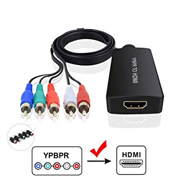 YPbPr to HDMI Converter Adapter, Component to HDMI, 5RCA RGB YPbPr to HDMI Converter Supports 1080P Video Audio Converter Adapter for DVD PSP Xbox 360 PS2 Nintendo to HDTV Monitor or Projector