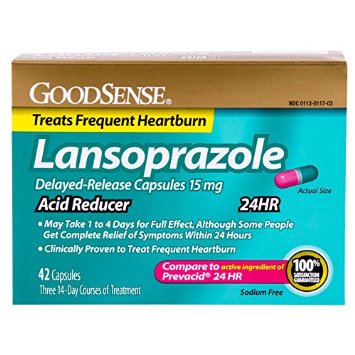 GoodSense Acid Reducer Lansoprazole Delayed Release Capsules 15 mg 42 Count