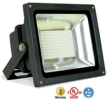 ASD LED Floodlight 50W SMD Outdoor Landscape Security Waterproof UL Listed 4000K (Bright White)