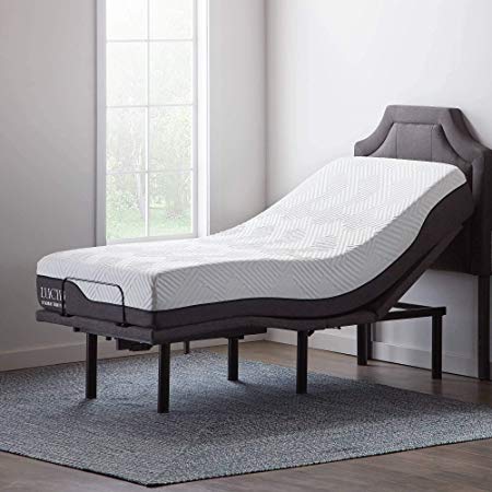 LUCID L600 Adjustable Bed Base with LUCID 10 Inch Memory Foam Hybrid-Mattress - Twin XL