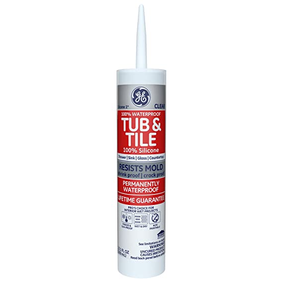 Ge GE612 Silicone 1 Tub & Tile Sealant Caulk, 10.1oz, Clear