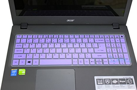 CaseBuy Keyboard Skin for Newest Acer Aspire V3-574 V3-574TG V3-575 V3-575G E5-573 E5-573G E5-573T E5-574G E5-575G E5-772 E5-772G E5-532 ES1-572 V15/V17 Nitro VN7-592G VN7-792G F15 F5-571(Purple#2)