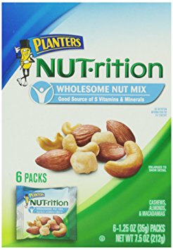 Planters Nutrition Wholesome Nut Mix Pack, 6 Pouches, 7.5 Ounce