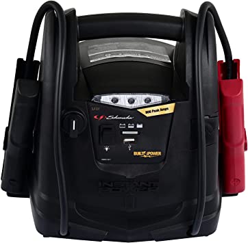 Schumacher SJ1331 Rechargeable AGM Jump Starter for Gas Diesel Vehicles - 800 Amps with Air Compressor and 12V DC/USB Power Station