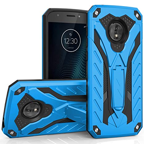 Zizo Static Series Compatible with Motorola Moto e5 Cruise Case Military Grade Drop Tested with Built in Kickstand Moto e5 Play Case Blue Black