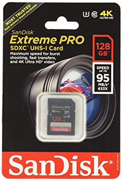 Sandisk Extreme Pro - Flash Memory Card - 128 GB - SDXC UHS-I (SDSDXP-128G-A46)