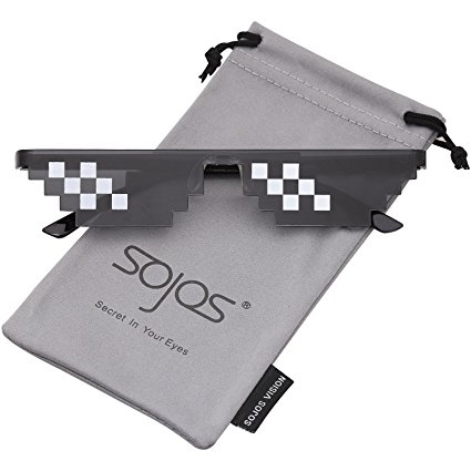 SojoS Deal With It Glasses Thug Life 8 Bit Style Pixel Unisex Sunglasses SJ2049