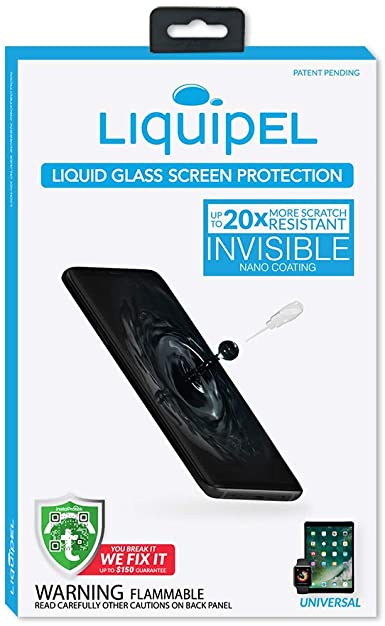 Liquipel Liquid Glass Screen Protector 9H Hardness Universal for Mobile Phones and Tablets with a “You Break It, We Fix It” $150 Guarantee