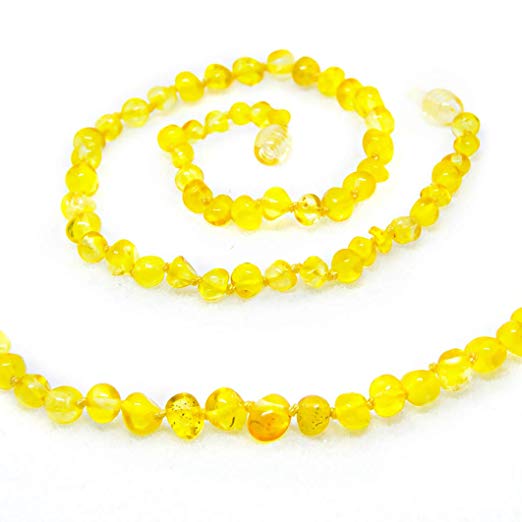The Original Art of Cure Baltic Amber Teething Necklace - 12-12.5 Inches (lemon)