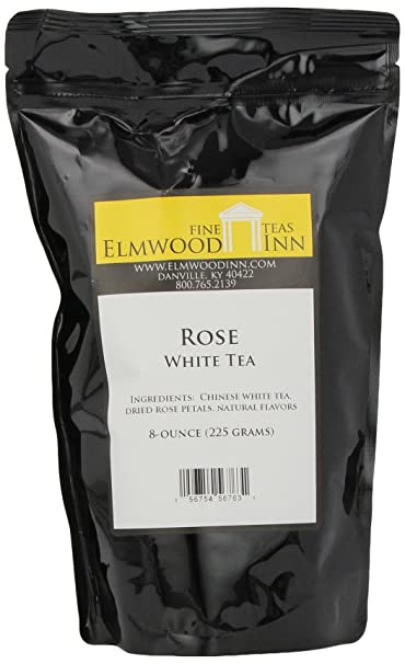 Elmwood Inn Fine Teas Rose White Tea, 8-Ounce Pouches
