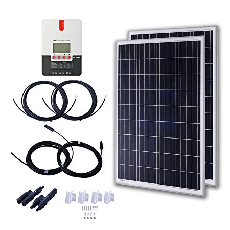 Komaes 200 Watts 12 Volts Polycrystalline Solar Starter Kit with 20A MPPT Controller