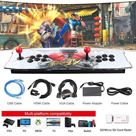 ElementDigital Arcade Game Console 1080P 3D & 2D Games 2350 in 1 Pandora's Box 2 Players Arcade Machine with Arcade Joystick Support Expand 6000  Games
