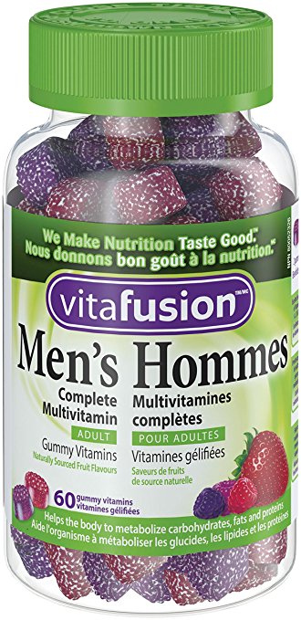Vitafusion Naturally Sourced Berry Flavors Men's Multivitamins, 60 Count