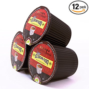 Coffee Pods by Eldorado Coffee Roasters – Espresso K Cups For Keurig Home Brewers - 12 Single Serve Capsules