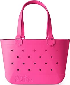 Simple Modern Beach Bag Rubber Tote | Waterproof Large Tote Bag with Zipper Pocket for Pool, Groceries, Sports |Gifts For Women | Getaway Bag Collection | Malibu