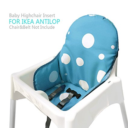 Ikea Antilop Highchair Seat Covers & Cushion by AT, Washable Foldable Baby Highchair Cover Ikea Childs Chair Insert Mat Cushion (Blue)