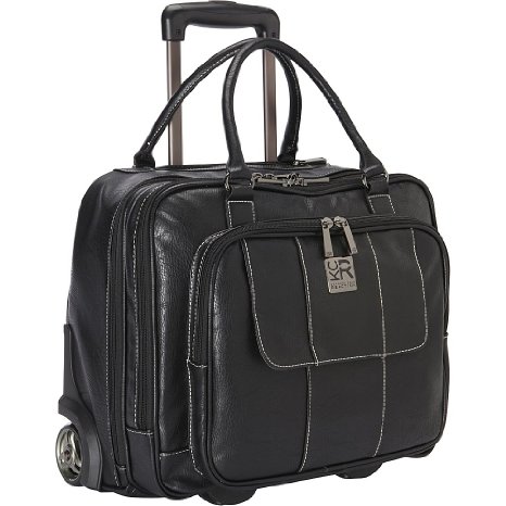 Kenneth Cole Reaction Its Wheel-y Late Rolling Laptop Case Bag Black