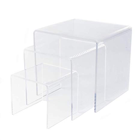 Clear Acrylic Riser Set of Three (3-Inch, 4-Inch, 5-Inch) by Super Z Outlet (1)