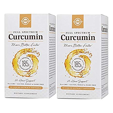 Solgar - 2 PACK - Full Spectrum Curcumin 185x Better Bio-Availability Turmeric Liquid Extract Softgels 90 Count