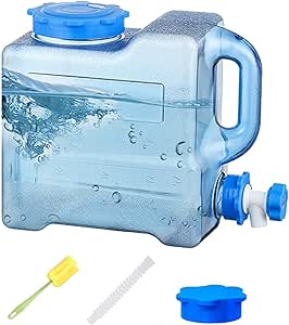 Camping Water Container, Portable Water Canteen with Spigot, Drinking Water Canister, Heavy-Duty Water Carrier for Camping, Tailgating, Parties