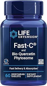 Life Extension Fast-C & Bio-Quercetin Phytosome – Fast Delivery & Absorption Vitamin C Supplement for Optimum Immune Support – Gluten-Free, Non-GMO, Vegetarian – 60 Tablets