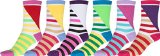 Sakkas Womens Fun Colorful Design Poly Blend Crew Socks Assorted 6-Pack