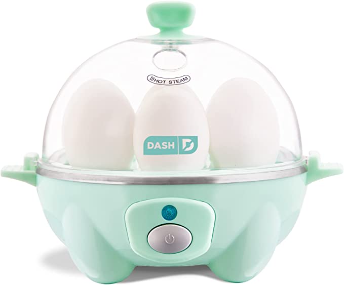 DASH DEC005AQ Rapid 6 Capacity Electric Cooker for Hard Boiled, Poached, Scrambled Eggs, or Omelets with Auto Shut Off Feature, Plastic, Aqua