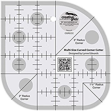 Creative Grids Curved Corner Cutter Quilting Ruler Template for Rounding Corners [CGRCCC]