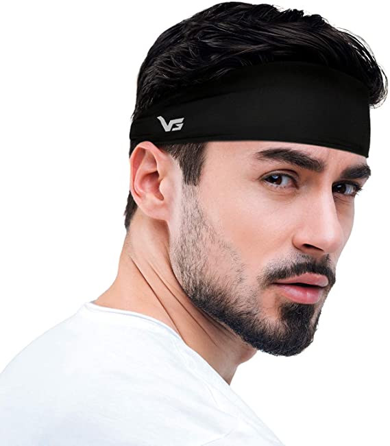 Vinsguir Sports Headbands for Men and Women - Non Slip Lightweight Sweat Band Moisture Wicking Workout Sweatbands for Running, Cross Training, Yoga and Bike - Unisex Hairband