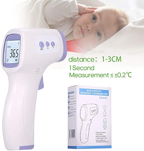 Tidyard Digital Forehead Thermometer Infrared Baby Thermometer Non-contact Body Temperature Gauge ℃/℉ Switch 1s Measuring Precise Fever Alarm for Baby Adult Erlderly