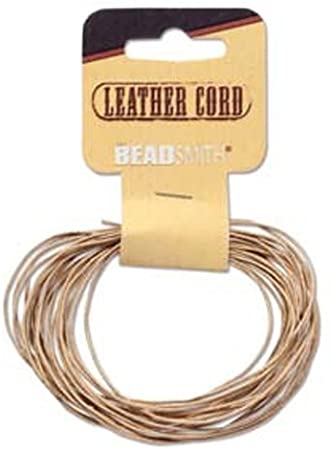 Thin Natural Leather Cord 0.5mm Diameter, 5 Yards