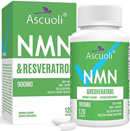 Sublingual NMN 500mg + Trans-Resveratrol Purity 99%, 3-in-1 Advanced Formula NMN Resveratrol Supplement for Boost NAD+, Immune & Energy Support, Anti-Aging, Skin & Overall Health, 120 Lozenges