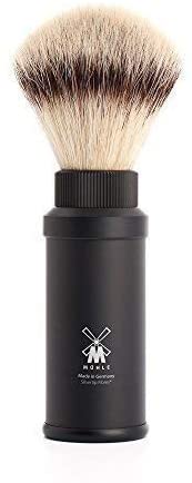 Muhle Synthetic Silvertip Fibre Travel Shaving Brush With Black Handle