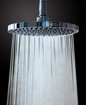 WantBa 8 Inches 157 Jets Rainfall Shower Head Fixed Mount with Swivel Metal Ball Connector Polished Chrome