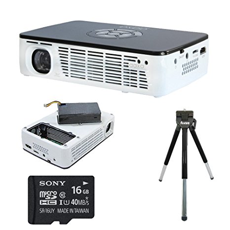 Aaxa KP-600-01 P300 Pico/Micro Projector with LED, WXGA 1280x800 Resolution, 300 Lumens, Pocket Size, Media Player and HDMI plus Deluxe Accessory Kit