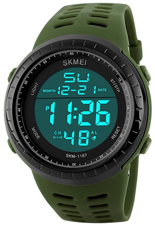 Fanmis Military Sports Analog Digital Quartz Waterproof Luminous Black Watch Green