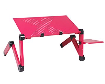 Lanno Adjustable Vented Laptop Table Stand with Mouse Pad Laptop Computer Desk Portable Bed Tray Book Stand Multifuctional & Ergonomics Design - Up to 19"