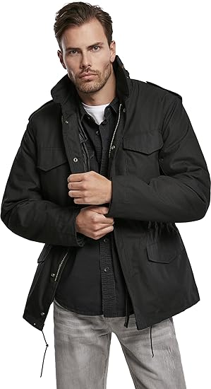 Brandit M-65 Classic Field Jacket for Man - Water-Repellent, with Removable Inner Jacket and Collar Hood