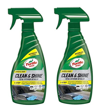 Turtle Wax 53033 Quick & Easy Waterless Wash Car Detailing Car Paint, Plastic, Wheels & Glass 500ml (2 x 500ml)