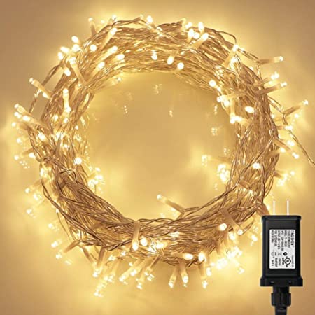 200 LED Indoor String Light with Remote and Timer on 69ft Fairy Lights Plug in Clear String 8 Modes Dimmable for Bedroom Wedding Party Christmas Lights Warm White