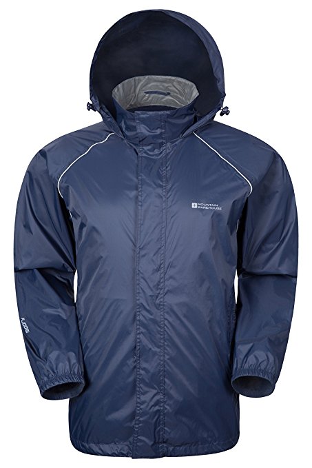 Mountain Warehouse Pakka Mens Waterproof Lightweight Packable Rain Running Sport Jacket