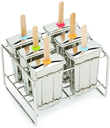 Fox Run Stainless Steel Popsicle Mold, Set of 6, Silver