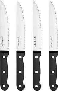 Farberware 5159055 4 Piece Steak Knife Set, Black