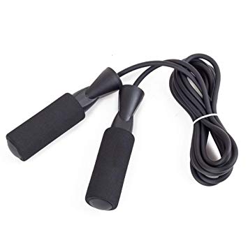 YJan Jump Rope Adjustable Fitness Skip Rope with Skin-Friendly Foam Handles Sturdy Cable for Exercise Boxing Training and MMA Workouts